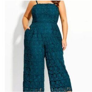 Brand New with Tags Teal Blue Crochet Jumpsuit